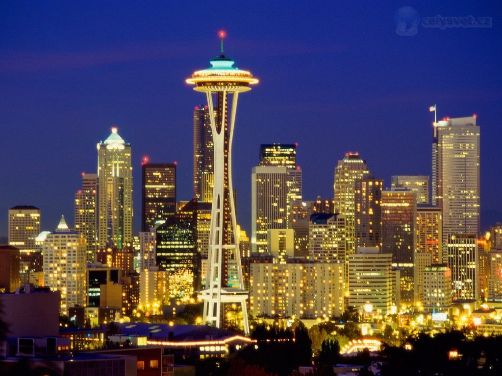 Foto: Seattle Skyline At Night, Washington