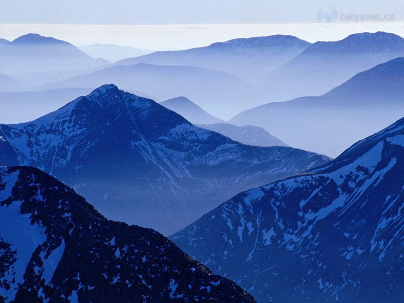 Foto: The Mamores From Ben Nevis, Fort William, The Highlands, Scotland